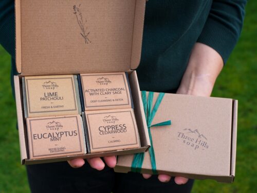 Men’s handmade soap gift set in eco-friendly kraft box