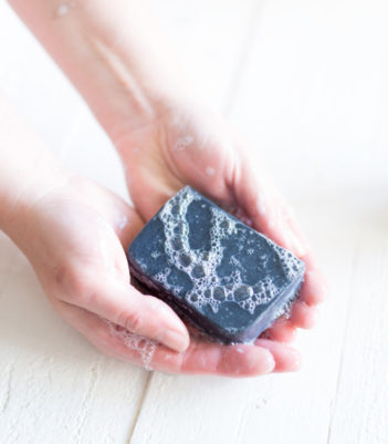 Activated charcoal bubble soap