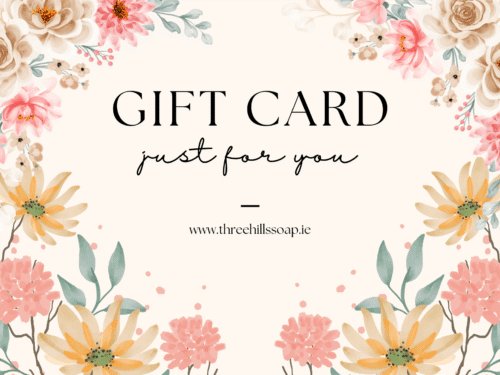 watercolured flowers and sing gift card just for you
