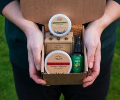 Handmade soap and skincare gift set in eco-friendly packaging